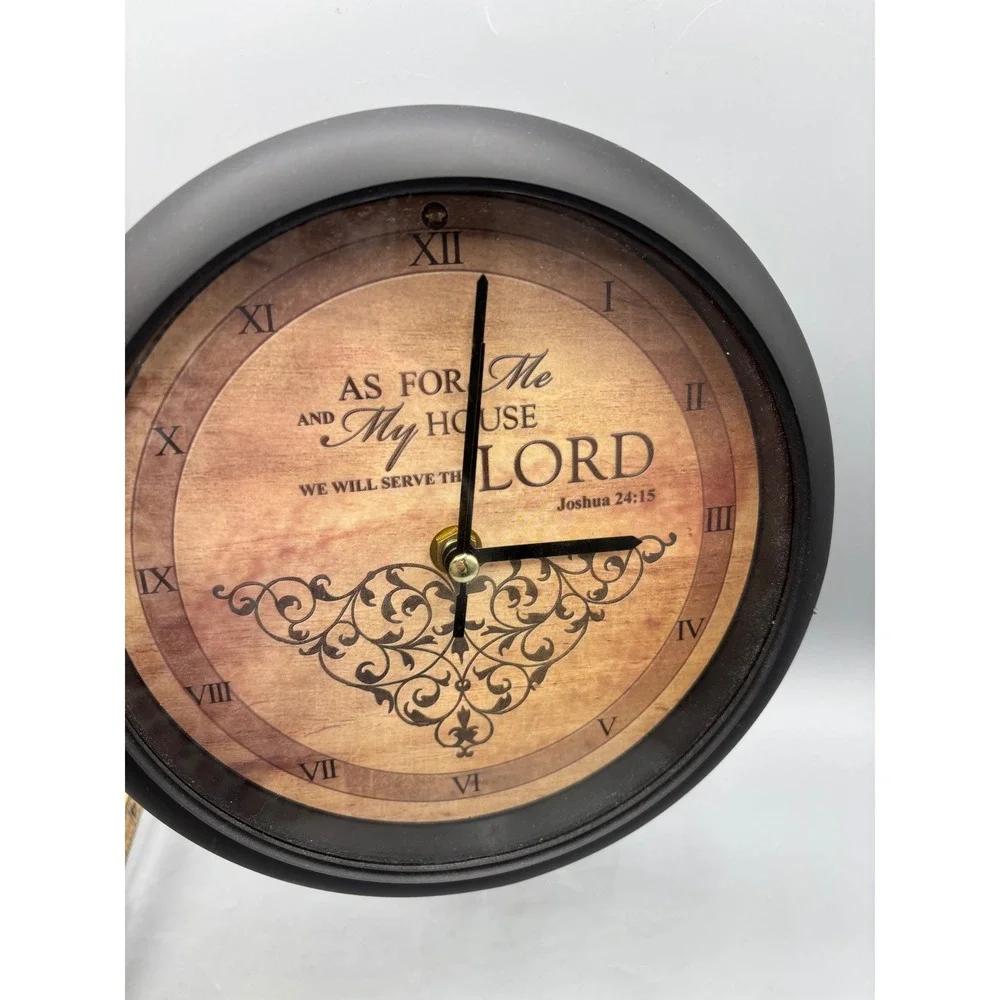Joshua 24:15‎ Religious Wall Clock Black Round Musical Christian Decor